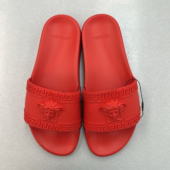 Women Red Versace Slides 9.5 - Picture 3 of 8